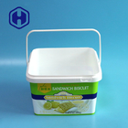 환경 친화적 인 IML 플라스틱 컨테이너 맞춤형 광장 2L 플라스틱 크래커 쿠키 포장 상자