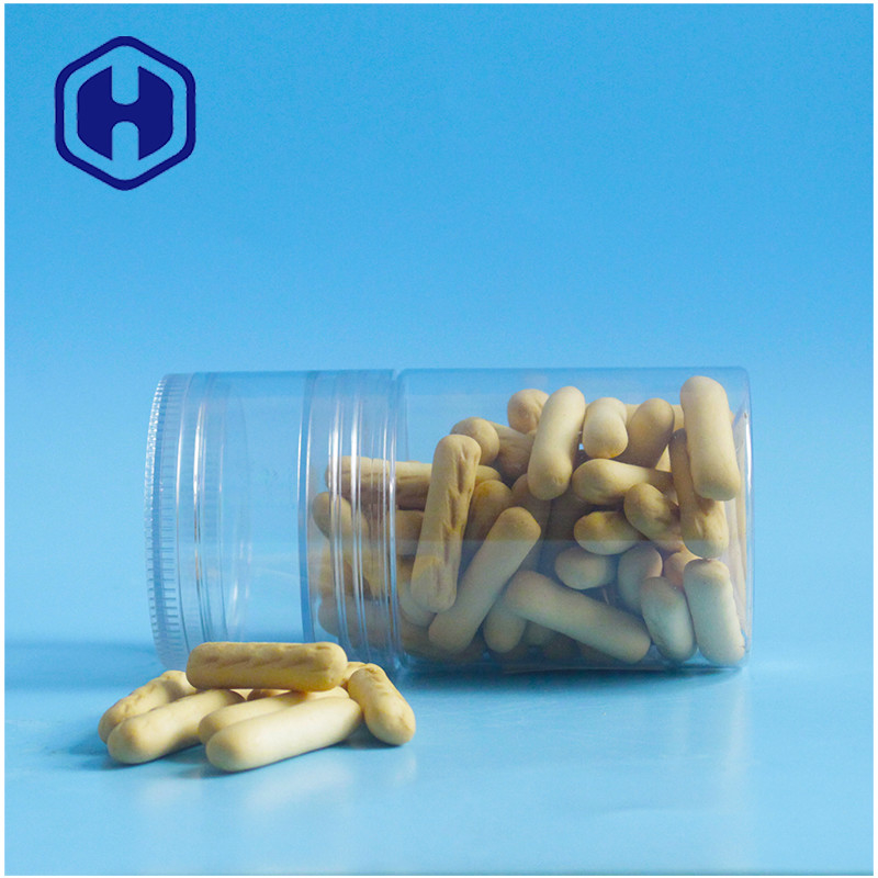 비어 있는 240 밀리람베르트 PET 플라스틱 항아리 H92mm 2 층 스크루 Lid 붙여넣기 잼 바 비스킷