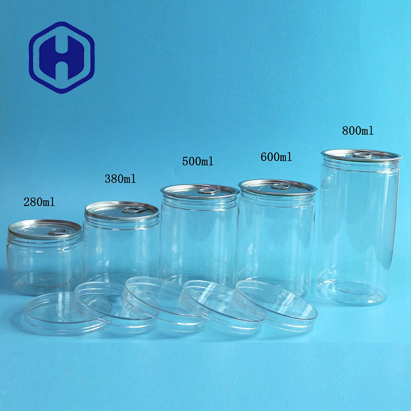 밀폐된 쉬운 개방 공허 플라스틱 애완 식품 캔 360 밀리람베르트 마른 열매 야채 라운드 스크루 Lid