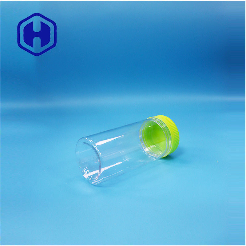 맑은 둥근 건조식품 플라스틱 선물 과자 설탕 견과류 PET 잔 스크루 상단 뚜??