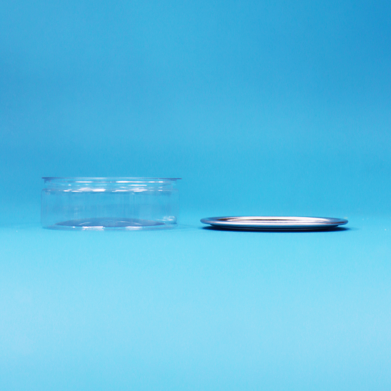 음식 사탕 쿠키 스낵 포장을 위한 틴 이지 오픈 엔드가 있는 둥근 플라스틱 PET 캔