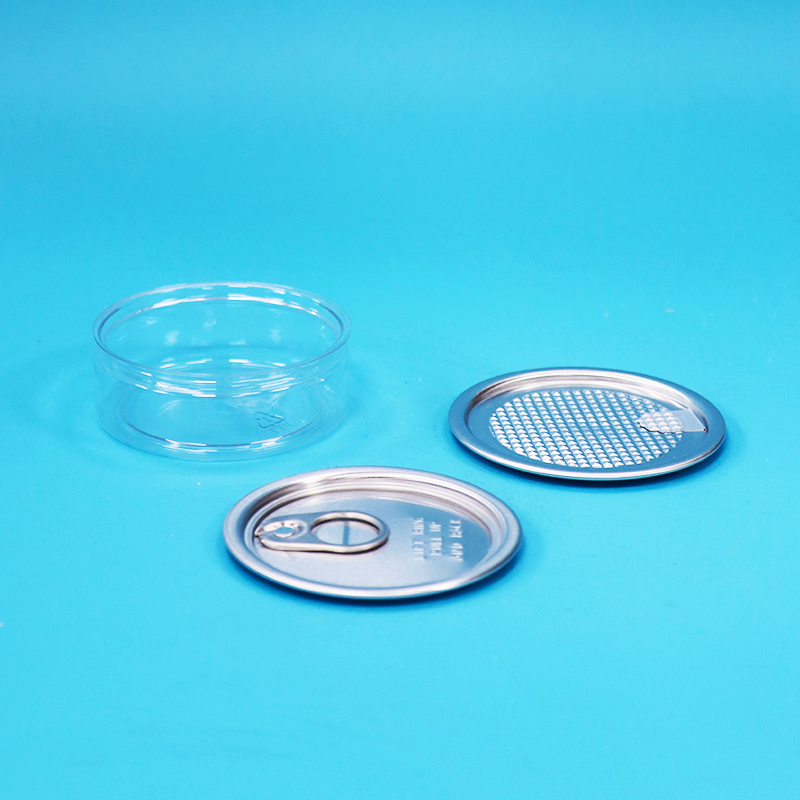 음식 사탕 쿠키 스낵 포장을 위한 틴 이지 오픈 엔드가 있는 둥근 플라스틱 PET 캔