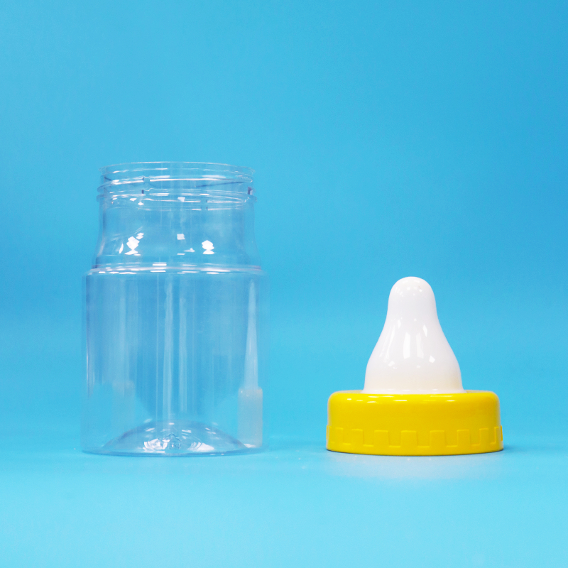 BPA 무료 스크루 캡 투명 PET 플라스틱 밀폐 된 항아리 식품 과자 쿠키 견과류