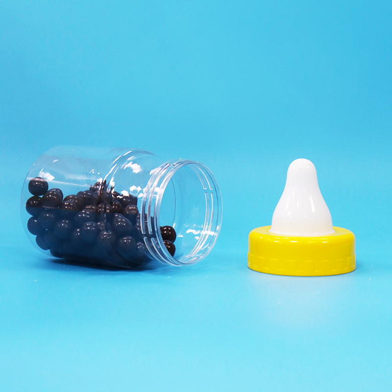 BPA 무료 스크루 캡 투명 PET 플라스틱 밀폐 된 항아리 식품 과자 쿠키 견과류