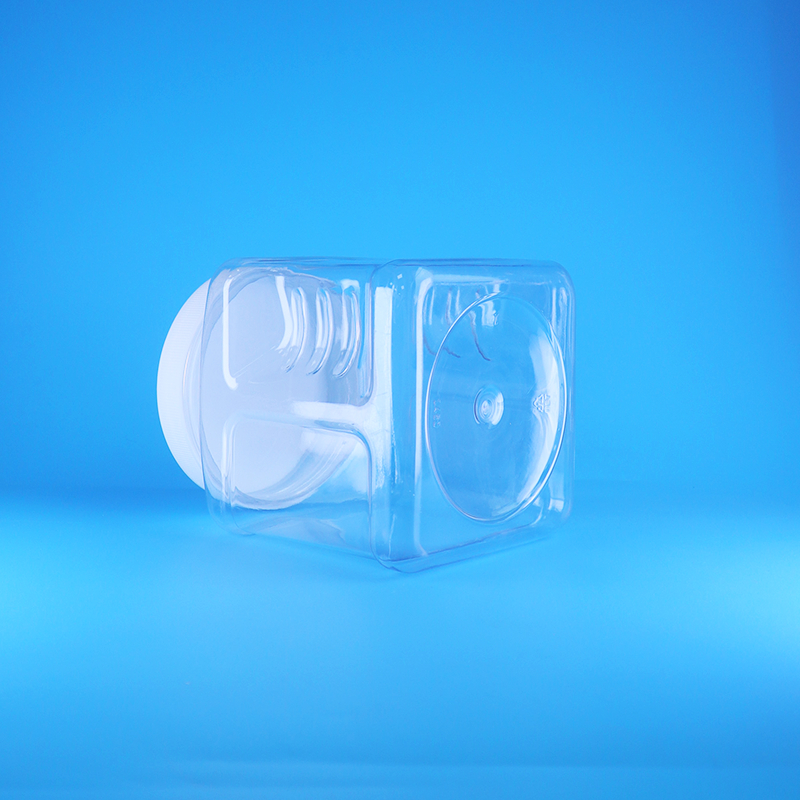 스퀘어 에어리스 PET 스크류 뚜껑 투명 플라스틱 그립 용기, 견과류, 과일, 아기 음식용