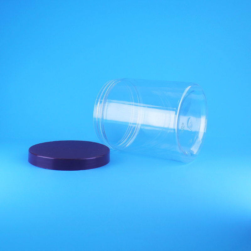 누수 방지 스크류 플랫 뚜껑 둥근 투명 PET 플라스틱 달콤한 건조 과일 병 BPA 프리 건조 식품용 맞춤 디자인