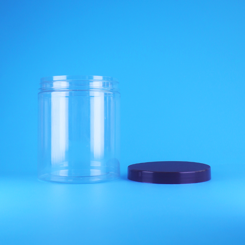 누수 방지 스크류 플랫 뚜껑 둥근 투명 PET 플라스틱 달콤한 건조 과일 병 BPA 프리 건조 식품용 맞춤 디자인