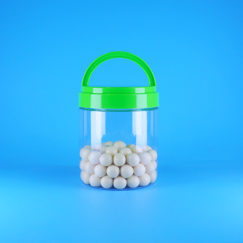 Bpa Free Screw Handle Lid Sealable Empty Plastic PET 투명 원형 땅콩 버터 병