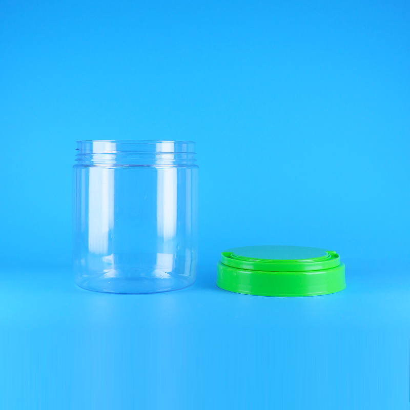 Bpa Free Screw Handle Lid Sealable Empty Plastic PET 투명 원형 땅콩 버터 병