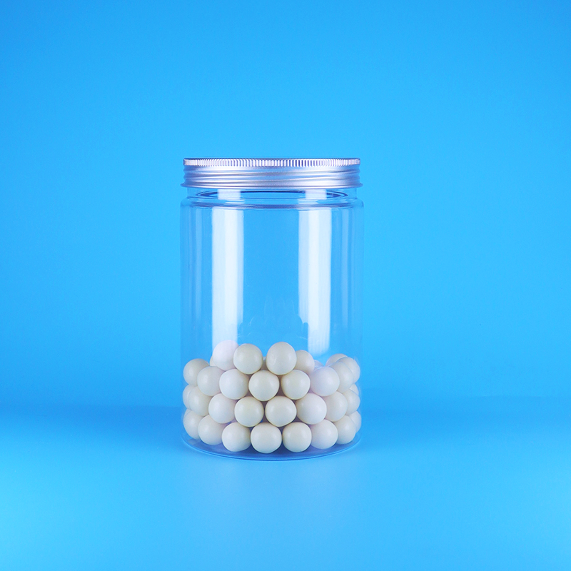 투명한 넓은 입구 PET 플라스틱 아기 음식 사탕 긴 원형 병 알루미늄 평평한 뚜껑