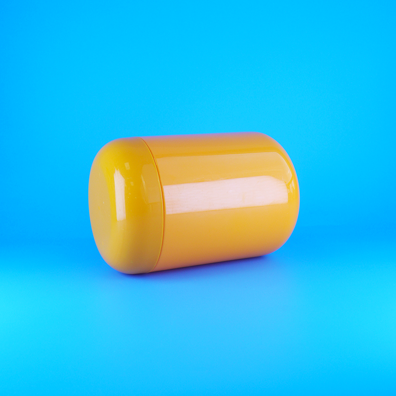 원형 식품 등급 오렌지 플라스틱 PET 스크류 플랫 오렌지 캡 쿠키 사탕 병