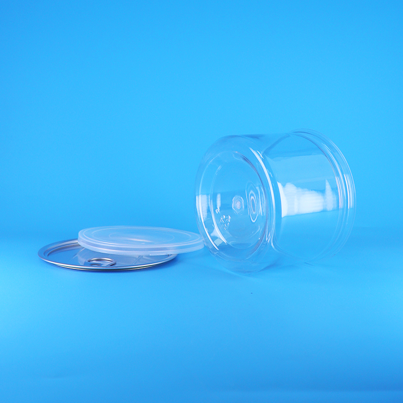 플라스틱 투명 PET 원형 간편 개봉 뚜껑 식품 사탕 쿠키 스낵 차 용기