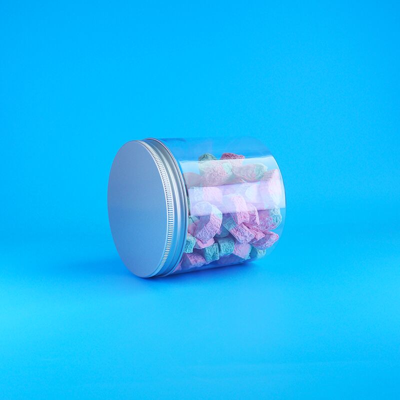 둥근 알루미늄 쉬운 개방 뚜?? 음식 과자 쿠키 자스민 차 플라스틱 선명한 PET 잔