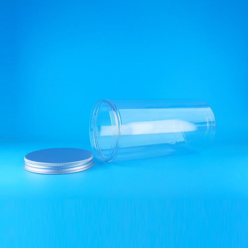 스크루 뚜?? 넓은 입 맑은 공기 밀착 높은 둥근 플라스틱 건조 식품 곰 비스키 캔