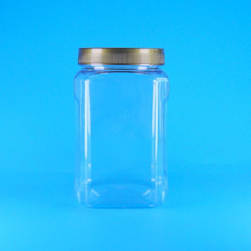 PET 사각형 모양 투명한 브라운 뚜?? 플라스틱 식품 등급 쿠키 바닷나무