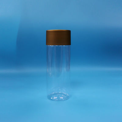 맑은 PET 플라스틱 쿠키 사탕 아기 음식 높은 실린더 둥근 음식 병 나사 모자