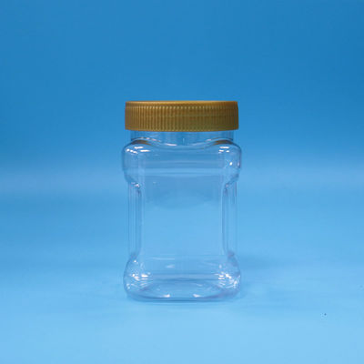 공기 밀착 된 독특한 모양 투명한 PET 과자 플라스틱 식품 등급 병 갈색 평면 뚜??