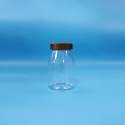 둥근 넓은 입 로딩 쿠키 사탕 식품 투명 PET 플라스틱 잔 나사 모자