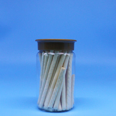 캔디 쿠키 PET 플라스틱 견과류 음식 높은 둥근 투명한 항아리 나사 평면 모자