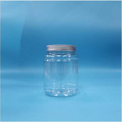 900ml 맑은 플라스틱 과일 젤리 롤리팝 씹는  gomme jar 알루미늄 상단 나사 캡