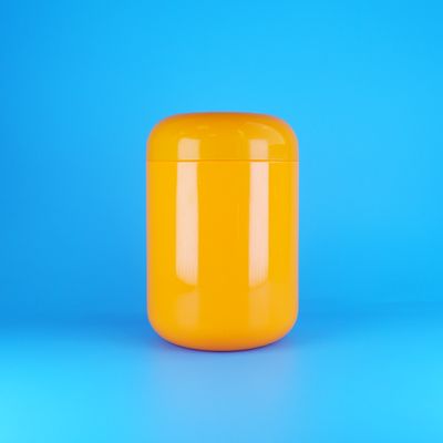 밀폐형 오렌지색 원형 플라스틱 PET 쿠키 솜사탕 병 나사 오렌지색 뚜껑