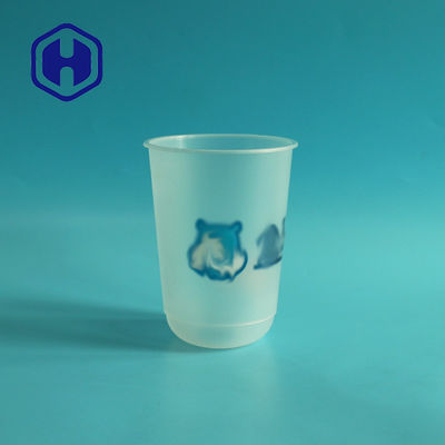 주스 찬 커피를 위한 IML PP 관례 인쇄 U 모양 우유 거품 차 플라스틱 컵