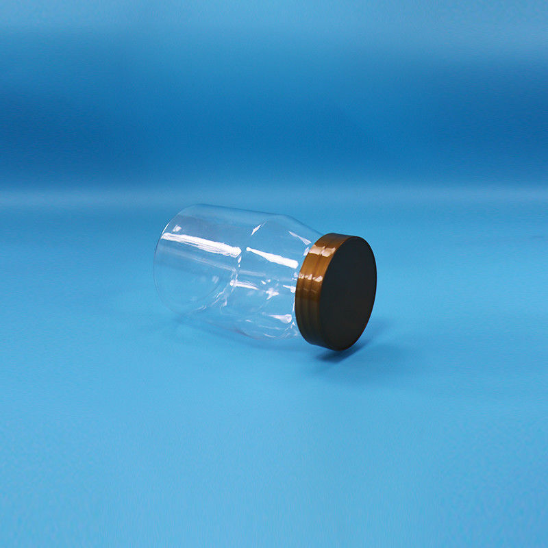 맑은 둥근 넓은 입 쿠키 사탕 아기 음식 로딩 PET 플라스틱 잔 나사 모자