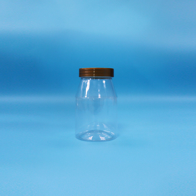 맑은 둥근 넓은 입 쿠키 사탕 아기 음식 로딩 PET 플라스틱 잔 나사 모자