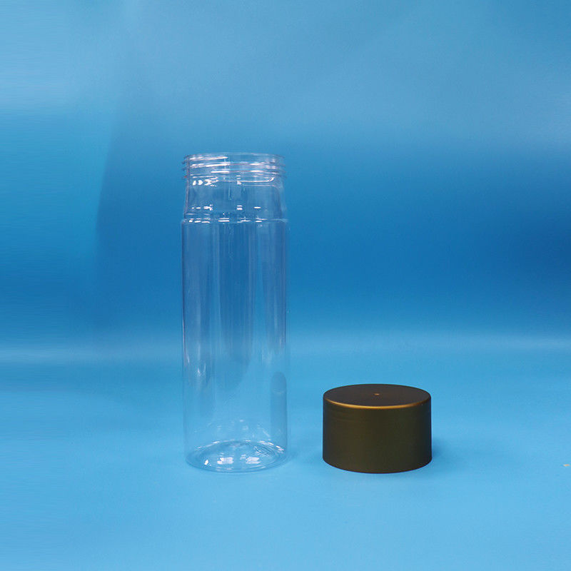 맑은 PET 플라스틱 쿠키 사탕 아기 음식 높은 실린더 둥근 음식 병 나사 모자