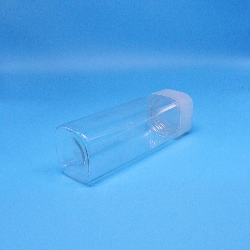 넓은 입 600ml 간식 음식 과자 투명 광장 PET 플라스틱 병 평면 상단 뚜??