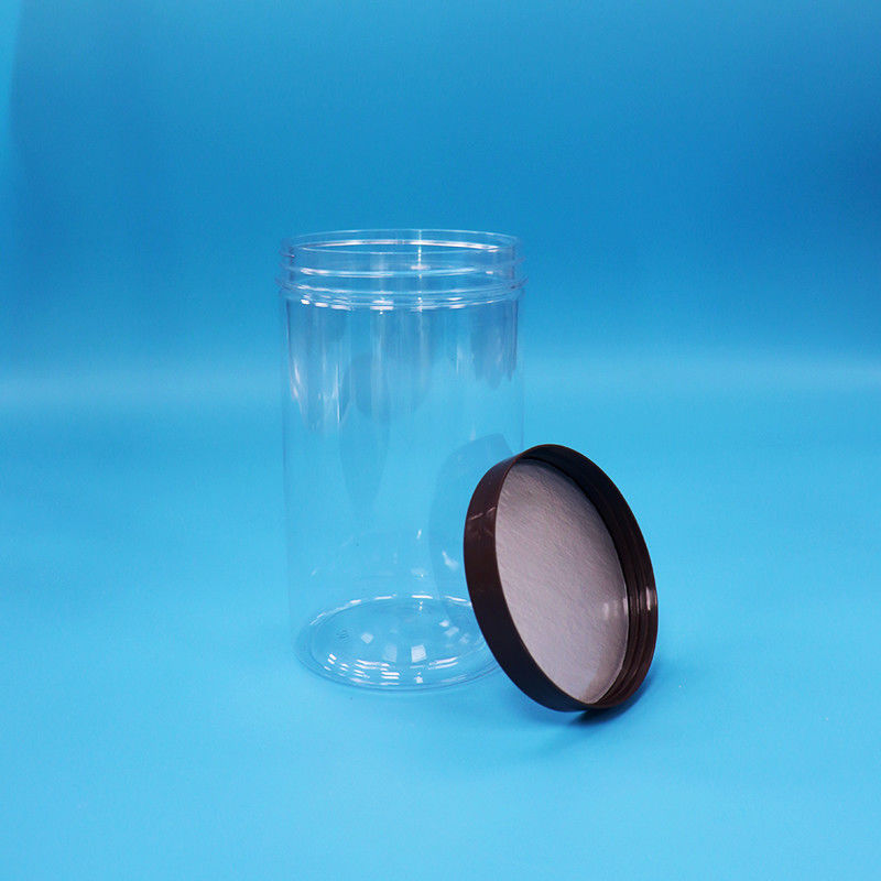 플라스틱 투명한 PET 간식 식품 달콤한 견과류 잔 검은색 정상 나사 상단 캡