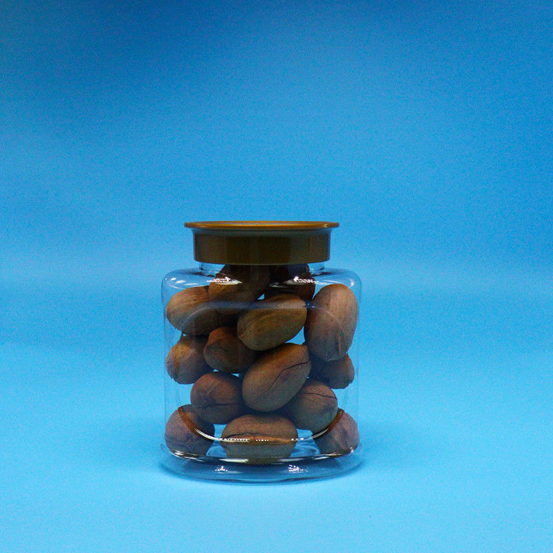 공기 밀폐 된 맑은 PET 식품 등급 플라스틱 항아리 스크루 뚜?? 식품 과자 쿠키 견과류