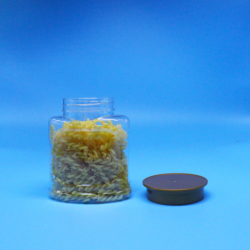 공기 밀폐 된 맑은 PET 식품 등급 플라스틱 항아리 스크루 뚜?? 식품 과자 쿠키 견과류