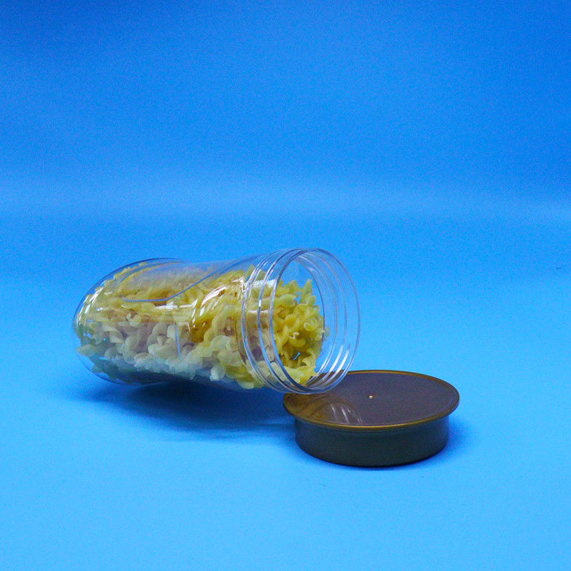 공기 밀폐 된 맑은 PET 식품 등급 플라스틱 항아리 스크루 뚜?? 식품 과자 쿠키 견과류