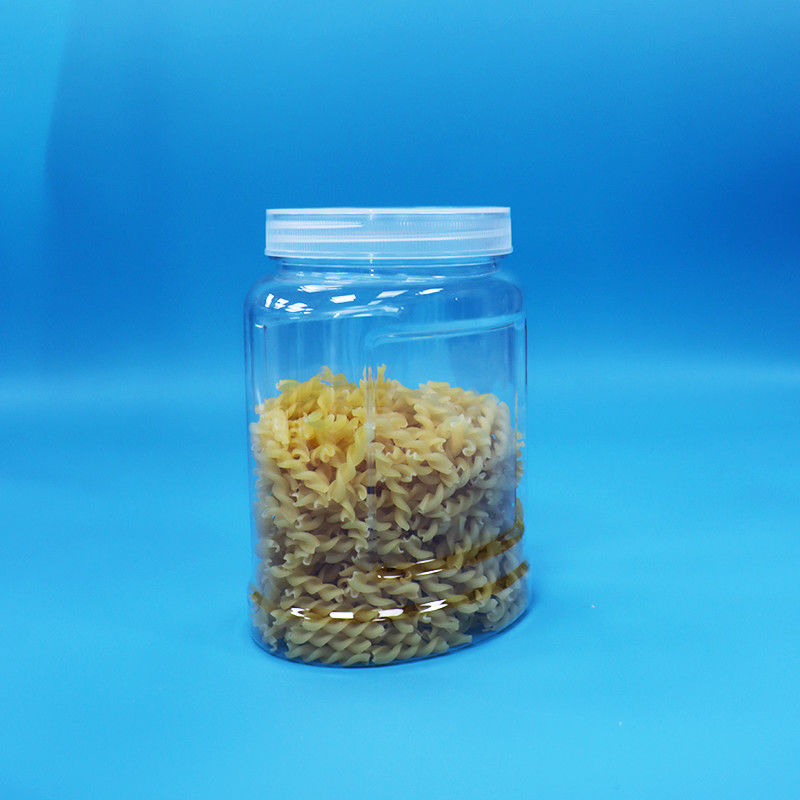 변조 방지 하얀 캡 PET 플라스틱 맑은 항아리 식품 견과류 캔디 누들 식품 등급