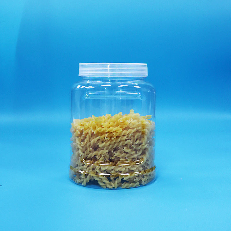 변조 방지 하얀 캡 PET 플라스틱 맑은 항아리 식품 견과류 캔디 누들 식품 등급