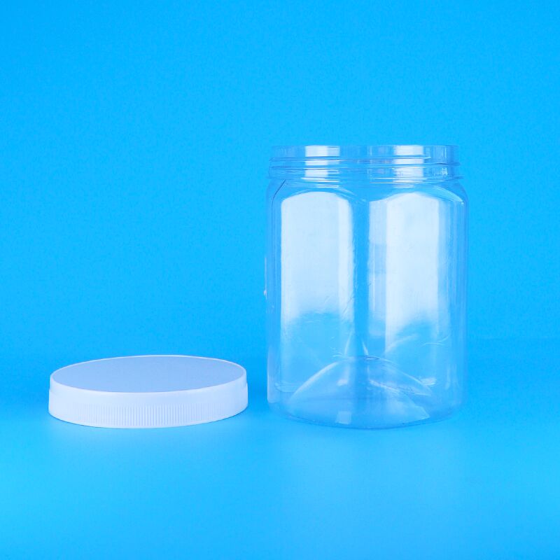 육각형 투명 PET 플라스틱 쿠키 피칸 말린 감자튀김 통 흰색 평평한 뚜껑