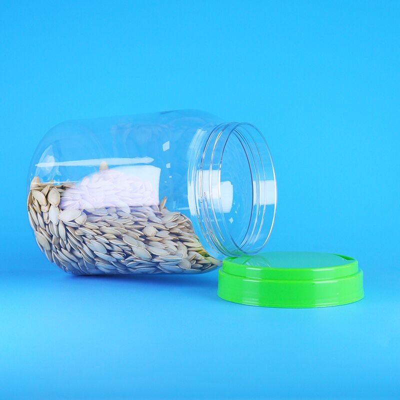 나사 평평한 캡 식품 로딩 투명 커피 사탕 건조 식품 PET 원형 플라스틱 병