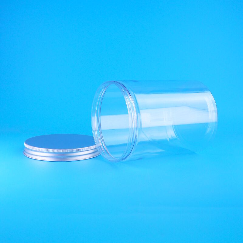 넓은 입 홍대추 올리브 팝콘 둥근 투명 PET 식품 용기 나사 평평한 뚜껑