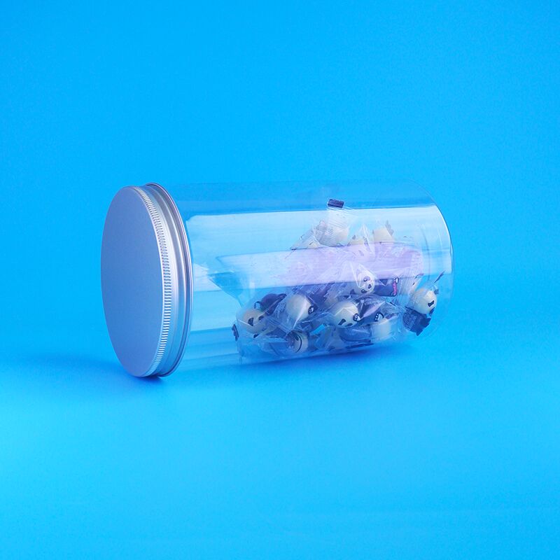 맑은 식품 품질 건조 과일 크리스피 땅콩 곰 비스키 둥근 PET 병 나사 모자