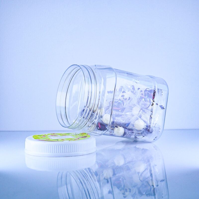 잘 밀봉된 플라스틱 PET 사각형 투명 용기 중국 고구마 케이크 충전 비스킷 스크류 뚜껑