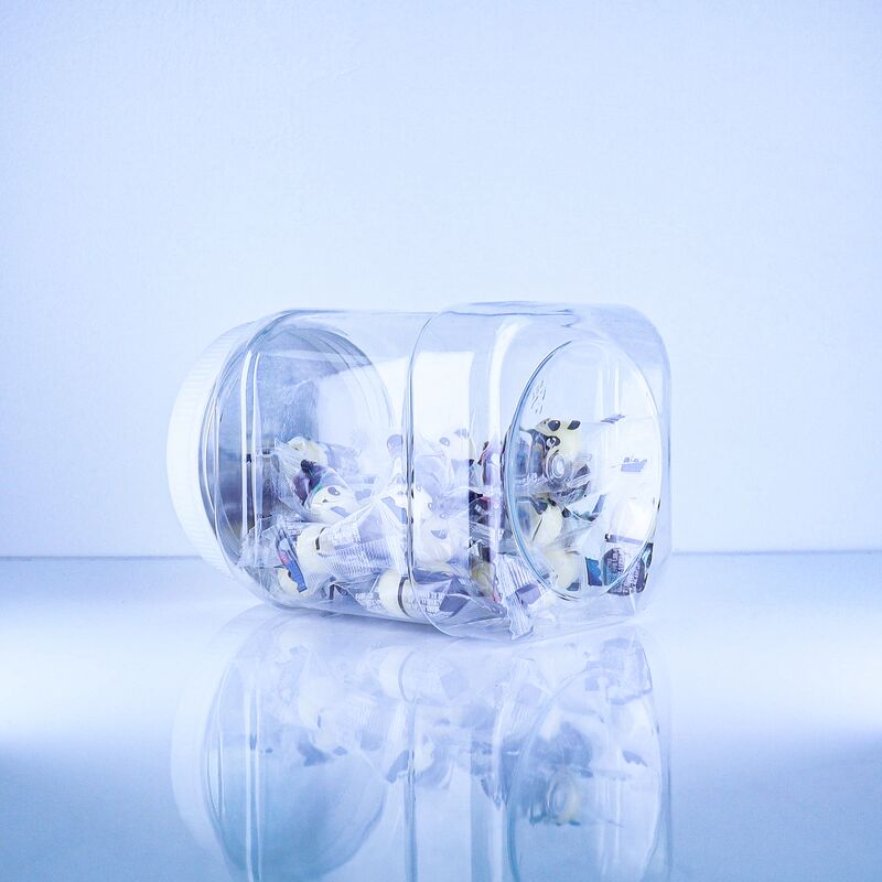 고품질 나사 평면 뚜껑 투명 참깨 말린 고추 계란 흰자 가루 플라스틱 PET 사각 용기