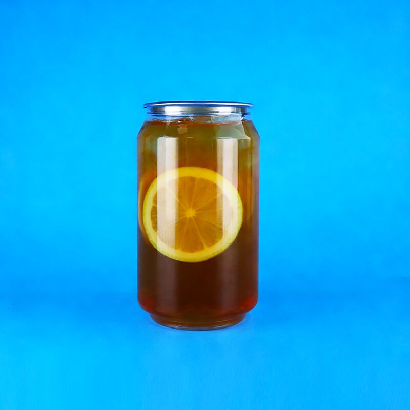 330ml 간편한 오픈 뚜?? 투명 식품 등급 PET 플라스틱 캔 커피 사이더 견과류 팝콘