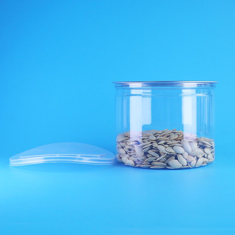 Custom Plastic Jar with Easy Open Lid - Food Grade PET Container for Dried Food and Nuts