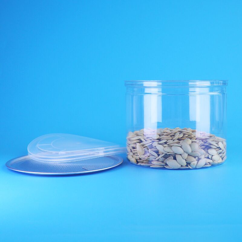 Custom Plastic Jar with Easy Open Lid - Food Grade PET Container for Dried Food and Nuts