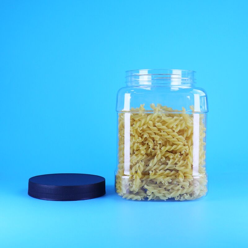 쿠키 및 견과류용 웰 실링 식품 등급 뚜껑이 있는 맞춤형 사각형 PET 플라스틱 병