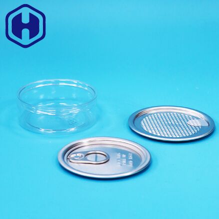 음식 사탕 쿠키 스낵 포장을 위한 틴 이지 오픈 엔드가 있는 둥근 플라스틱 PET 캔