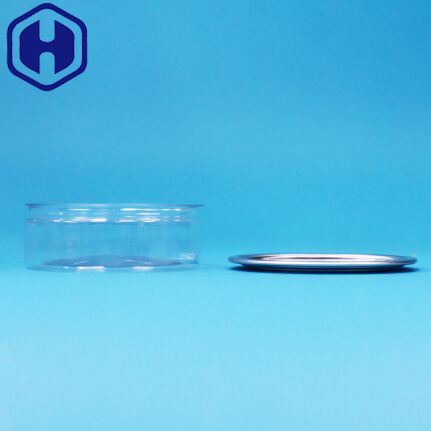 음식 사탕 쿠키 스낵 포장을 위한 틴 이지 오픈 엔드가 있는 둥근 플라스틱 PET 캔