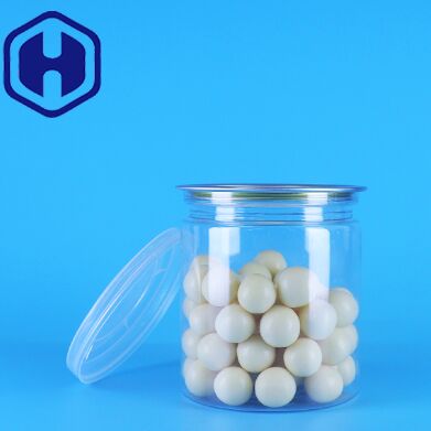 누출 방지 쉬운 개방 뚜?? 선명한 둥근 간식 과자 PET 플라스틱 캔 식품 포장