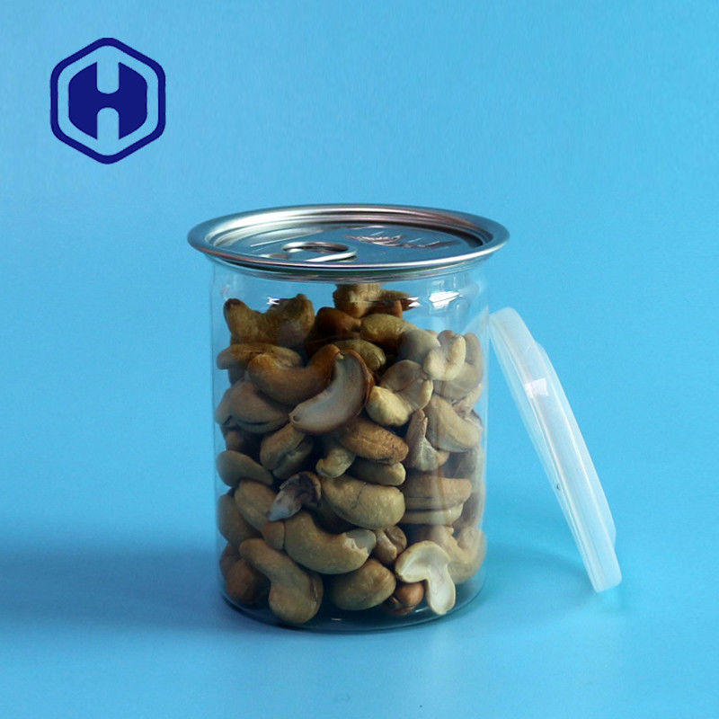 잡아당기기 반지 300ml 캐슈 알몬드 땅콩 혼합 견과 패킹을 가진 투명한 애완 동물 플라스틱 깡통